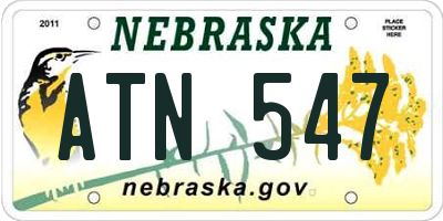 NE license plate ATN547