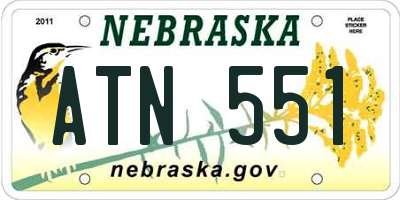 NE license plate ATN551