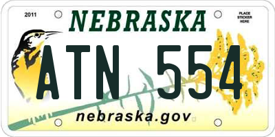 NE license plate ATN554