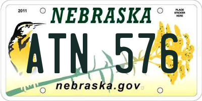 NE license plate ATN576