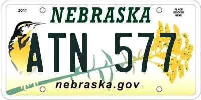 NE license plate ATN577