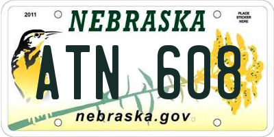 NE license plate ATN608