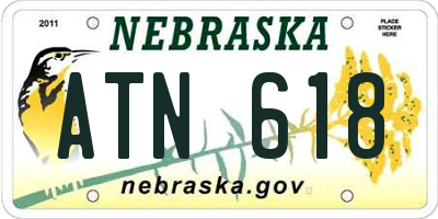 NE license plate ATN618