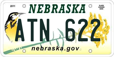 NE license plate ATN622