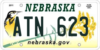 NE license plate ATN623