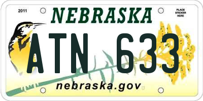 NE license plate ATN633