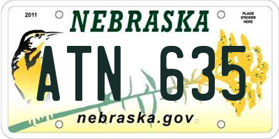 NE license plate ATN635