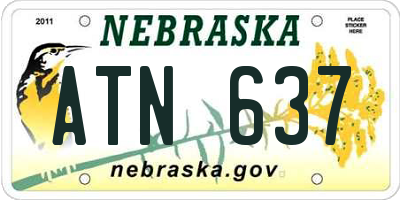 NE license plate ATN637