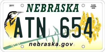 NE license plate ATN654
