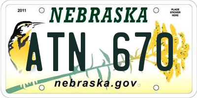 NE license plate ATN670