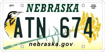 NE license plate ATN674