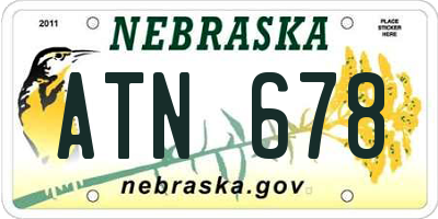 NE license plate ATN678