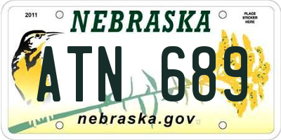 NE license plate ATN689