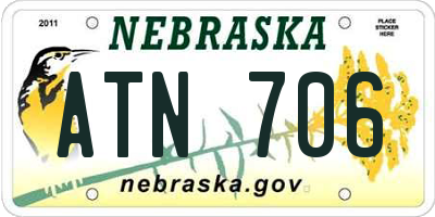 NE license plate ATN706