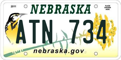 NE license plate ATN734
