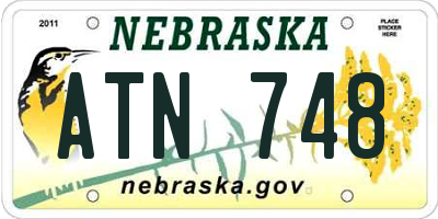 NE license plate ATN748