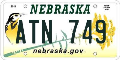 NE license plate ATN749