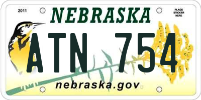 NE license plate ATN754