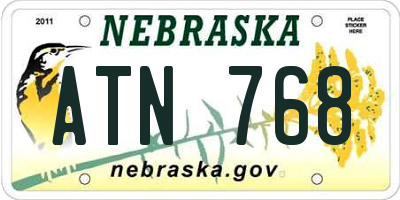 NE license plate ATN768