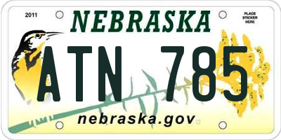 NE license plate ATN785