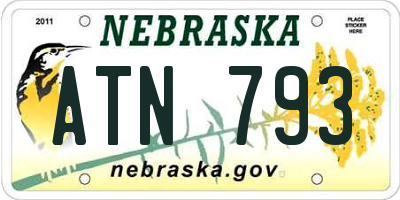 NE license plate ATN793