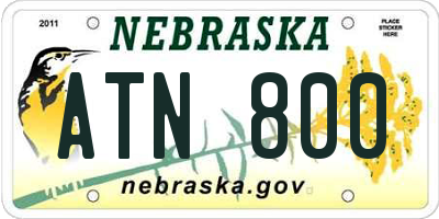 NE license plate ATN800