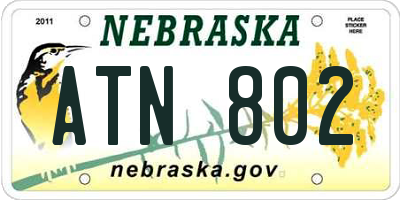 NE license plate ATN802