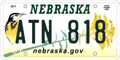 NE license plate ATN818