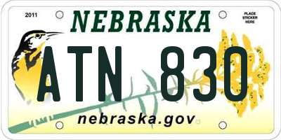 NE license plate ATN830