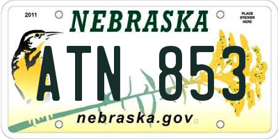 NE license plate ATN853