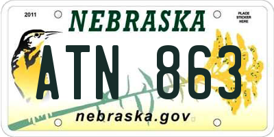 NE license plate ATN863