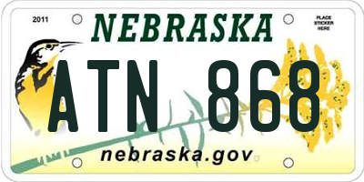 NE license plate ATN868