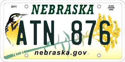 NE license plate ATN876