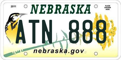 NE license plate ATN888