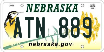 NE license plate ATN889