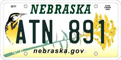 NE license plate ATN891