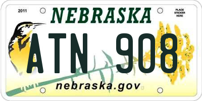 NE license plate ATN908