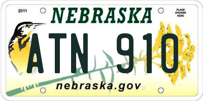 NE license plate ATN910