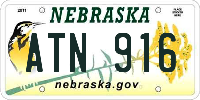 NE license plate ATN916
