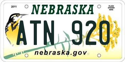 NE license plate ATN920