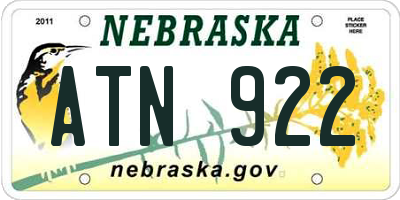 NE license plate ATN922