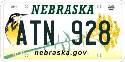 NE license plate ATN928