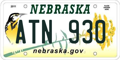 NE license plate ATN930