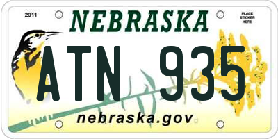 NE license plate ATN935