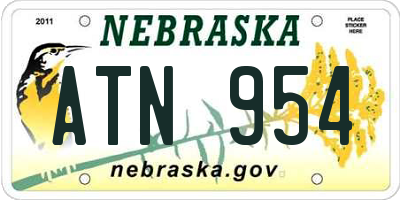 NE license plate ATN954