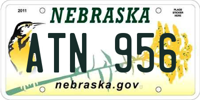 NE license plate ATN956