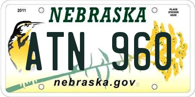 NE license plate ATN960