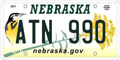 NE license plate ATN990