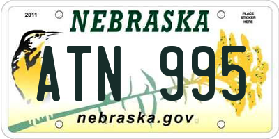 NE license plate ATN995