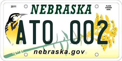 NE license plate ATO002